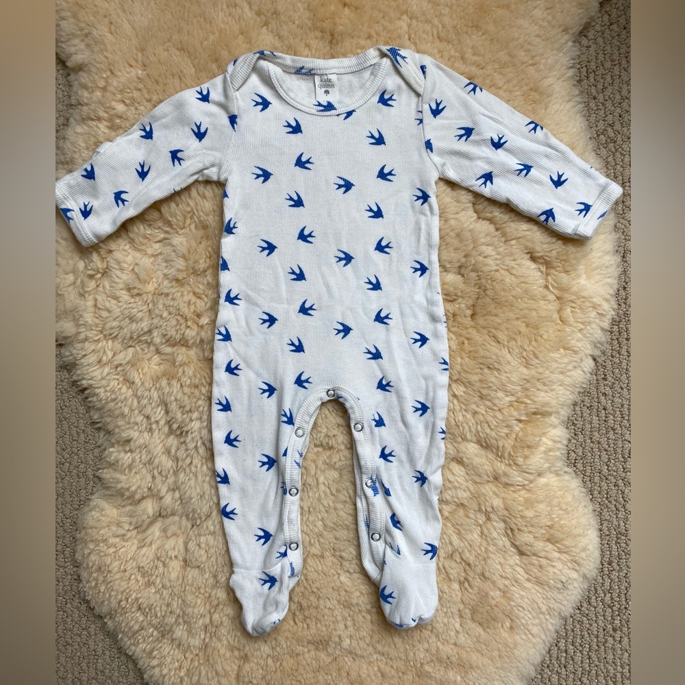 Kate Quinn 3-6M Bird Print Footie Pajamas